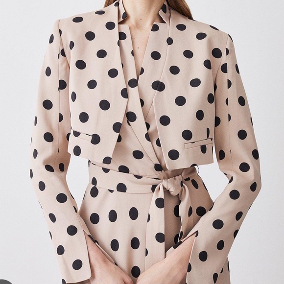 Karen Millen Jackets & Blazers - Karen Millen Polka Dot Cropped Jacket